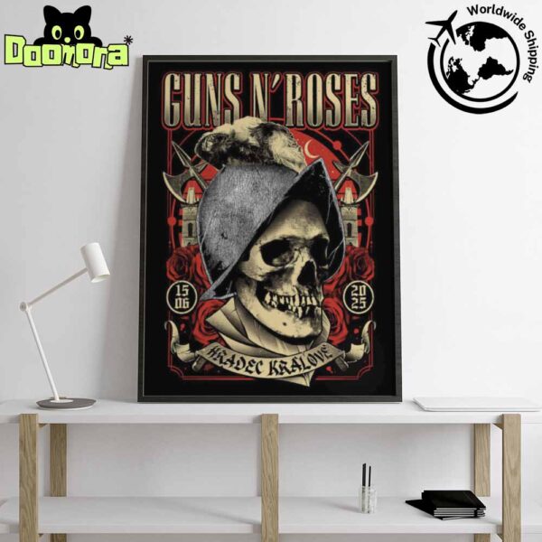 Guns N Roses Tour At Hradec Králové In Czech Republic On June 15 2025 Artwork Fan Gifts Home Decor Poster Canvas