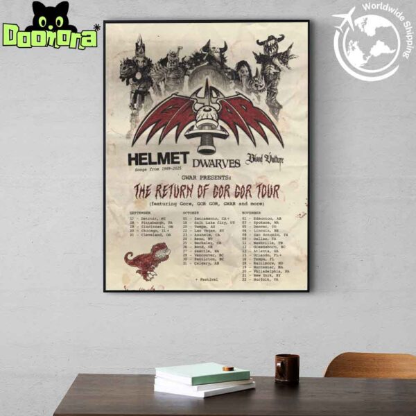 Gwar The Return Of Gor Gor Tour Dates 2025 Fan Gifts Home Decor Poster Canvas
