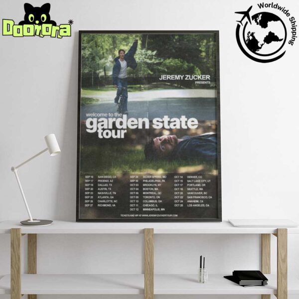 Jeremy Zucker Welcome To The Garden State Tour Dates 2025 Fan Gifts Home Decor Poster Canvas
