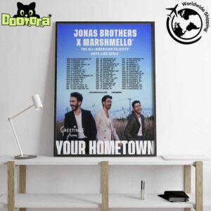 Jonas Brothers Jonas20 Greetings From Your Hometown Tour Dates Fan Gifts Home Decor Poster Canvas