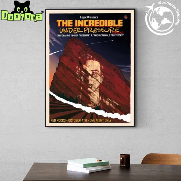 Logic The Incredible Under Pressure Show At Red Rocks On October 4th 2025 Artwork Fan Gifts Home Decor Poster Canvas