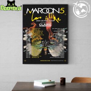 Maroon 5 Love Is Like 2025 US Fall Tour Dates Fan Gifts Home Decor Poster Canvas