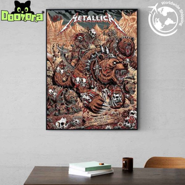 Metallica M72 Denver 2025 Night 1 In Denver Colorado At Empower Field On June 27 2025 Artwork Poster Canvas