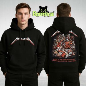 Metallica M72 Denver Night 2 Venue Hoodie At Empower Field at Mile High In Denver Colorado  On June 29 2025 M72 North America Tour Two Sides Unisex Hoodie