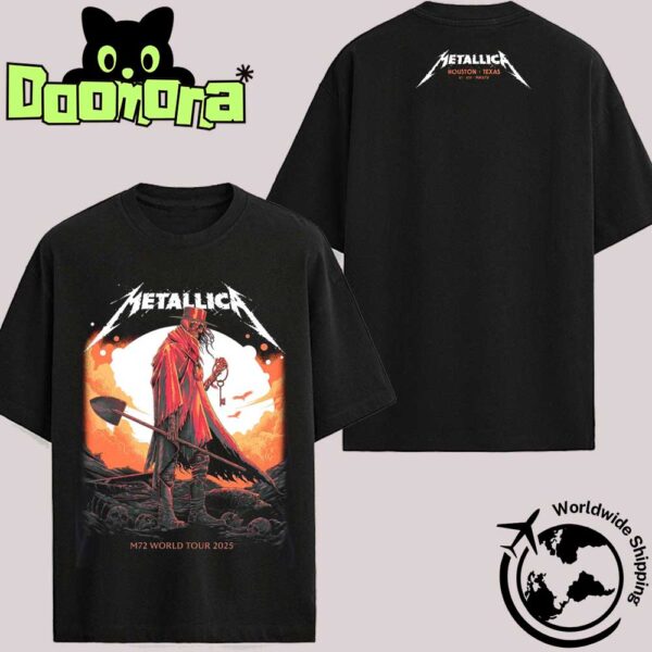 Metallica M72 Houston Poster At The NRG Stadium In Houston TX On June 14 2025 Artwork New Fan Gifts Two Sides Classic T-Shirt