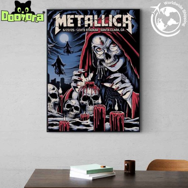 Metallica M72 Santa Clara 2025 Night 2 Poster At Levi’s Stadium In California On June 22 2025 Fan Gifts Home Decor Poster Canvas