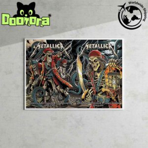 Metallica M72 Tampa 2025 Night 1 And 2 Poster In Tampa Florida At Raymond James On June 6 And 8 2025 The Skeletons Pirate Artwork Poster Canvas