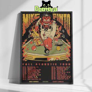 Mike Pinto Fall Acoustic Tour 2025 Poster Featuring Devil Pool Table Artwork Home Decor Poster Canvas