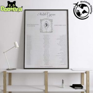 Noah Cyrus I Want My Loved Ones To Go With Me North American Tour Dates 2025 Fan Gifts Home Decor Poster Canvas