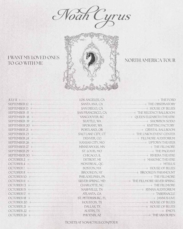 Noah Cyrus Unveils New Album I WANT MY LOVED ONES TO GO WITH ME and 2025 North American Tour Dates