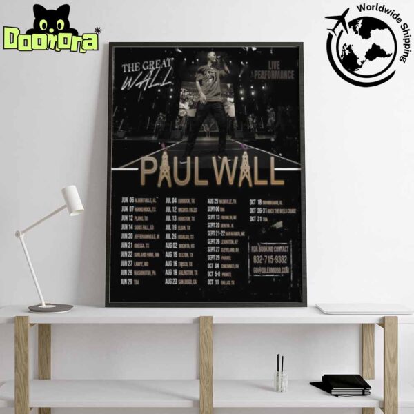 Paul Wall The Great Wall Tour Dates 2025 Fan Gifts Home Decor Poster Canvas