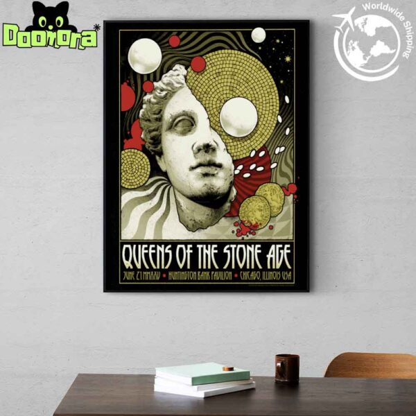 Queens Of The Stone Age The End Is Nero At Huntington Bank Pavilion At Northerly Island On June 21 2025 Fan Gifts Home Decor Poster Canvas