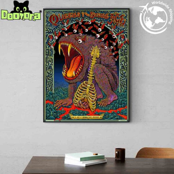 Queens Of The Stone Age The End Is Nero Tour At KEMBA Live In Columbus OH On June 17 2025 Home Decor Poster Canvas