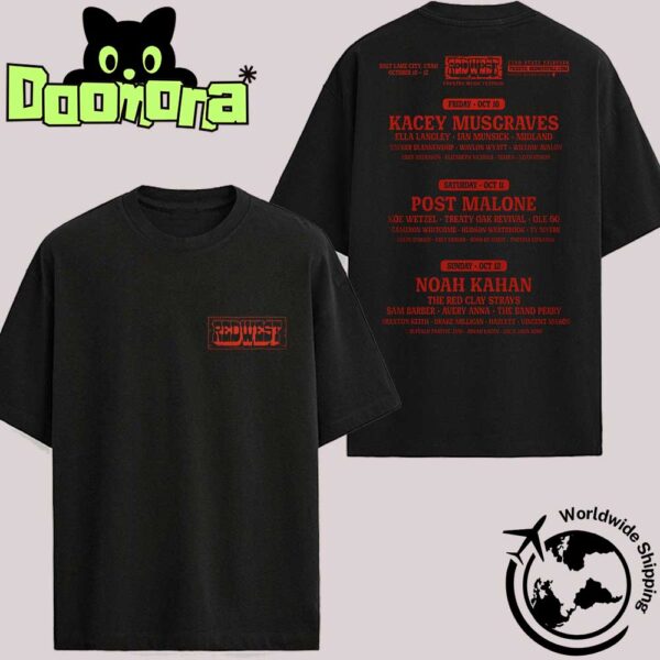 REDWEST Country Music Festival 2025 Lineup At The Utah State Fairpark On October 10-12 2025 Black And Red Fan Gifts Two Sides Classic T-Shirt