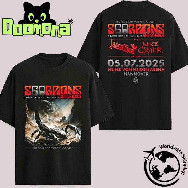 Scorpions Band Coming Home To Hannover 2025 60 Years Anniversary Concert On July 5 2025 At Heinz Von Heiden Arena Fan Gifts T-Shirt