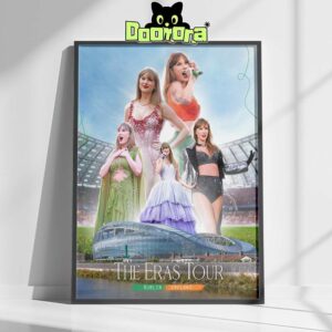 Taylor Swift Eras Tour Dublin 2025 Poster With Aviva Stadium Collage Artwork Home Decor Poster Canvas