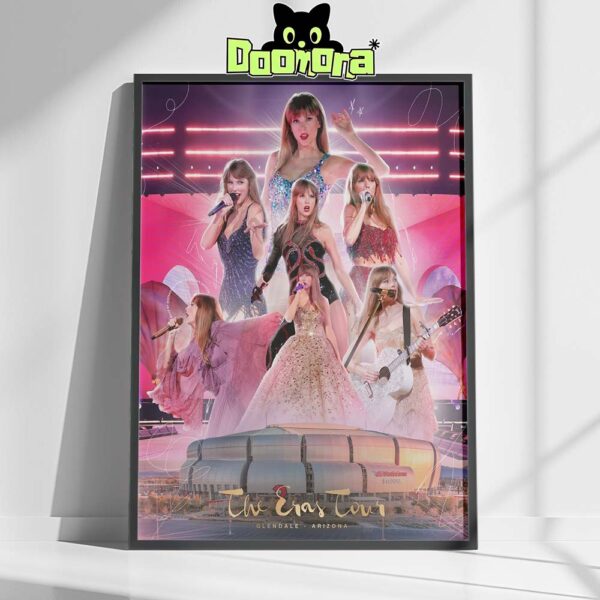 Taylor Swift Eras Tour Glendale Arizona Poster With Collage Of Concert Outfits At State Farm Stadium Home Decor Poster Canvas