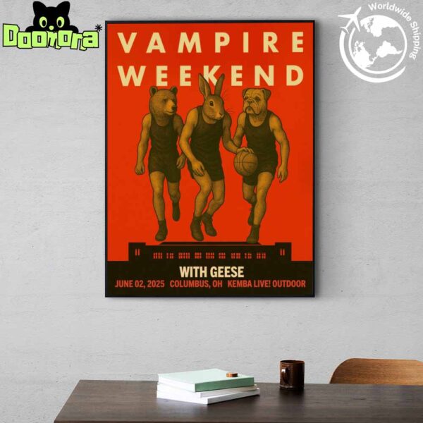 Vampire Weekend Only God Was Above Us Tour At KEMBA LIVE In Columbus OH On June 2 2025 Fan Gifts Home Decor Poster Canvas