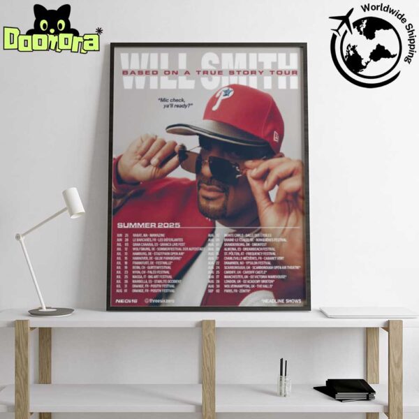 Will Smith Based On A True Story Tour Summer 2025 Fan Gifts Home Decor Poster Canvas