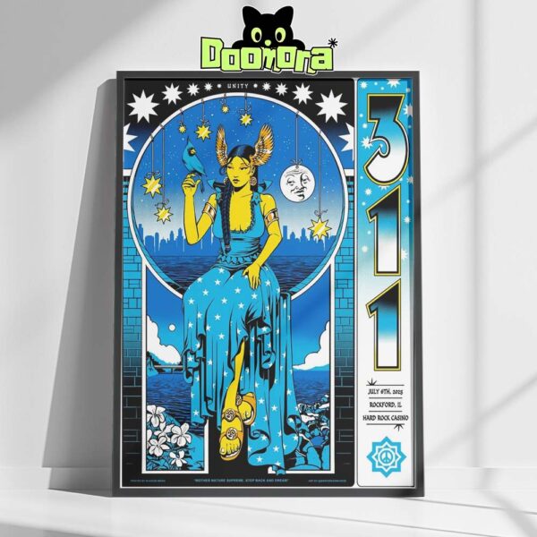 311 Official Tour Poster At Hard Rock Casino In Rockford IL On July 6 2025 Featuring Celestial Goddess Art And Unity Theme Home Decor Poster Canvas