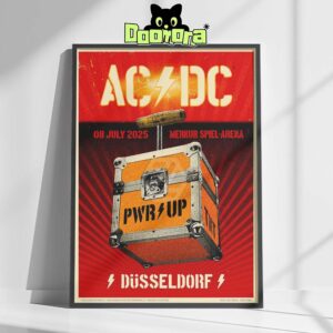 ACDC Concert Poster At Merkur Spiel Arena In Düsseldorf Germany On July 8 2025 With PWR UP TNT Flight Case Artwork Home Decor Poster Canvas