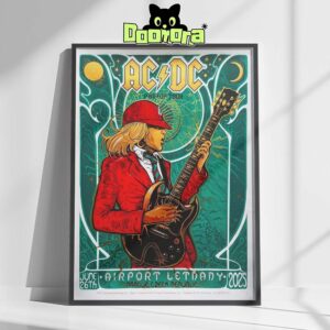 ACDC Live Poster At Airport Letňany In Prague Czech Republic June 26 2025 – PWR UP Tour Artwork By Malleus Home Decor Poster Canvas