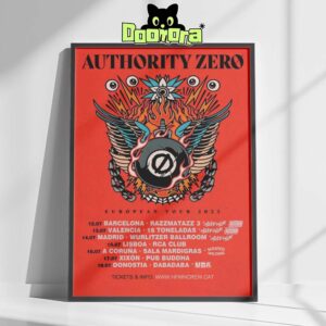 Authority Zero European Tour 2025 Concert Poster At Sala Mardi Gras In A Coruna Spain With Explosive Artwork Home Decor Poster Canvas