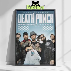 Five Finger Death Punch Poster At Soaring Eagle Casino In Mount Pleasant MI On September 1 2025 Featuring Band Portrait Home Decor Poster Canvas