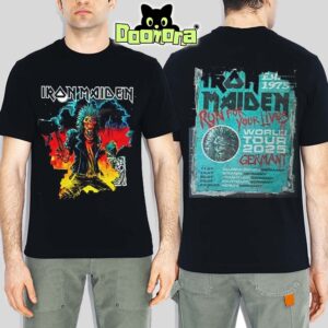 Iron Maiden Black Tour Tee Run For Your Lives Tour Tee At Gelsenkirchen-Bremen-Frankfurt-Stuttgart And Berlin On July 2025 Two Sides Unisex T-Shirt