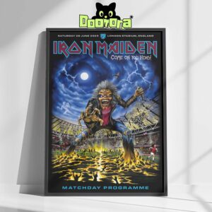 Iron Maiden Matchday Programme Poster At London Stadium In London England On June 28 2025 Featuring Eddie Erupting From The Pitch Home Decor Poster Canvas
