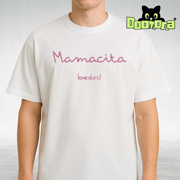 Mamacita Love Island White Tee Featuring Minimalist Pink Script for Summer Vibes Unisex T-Shirt