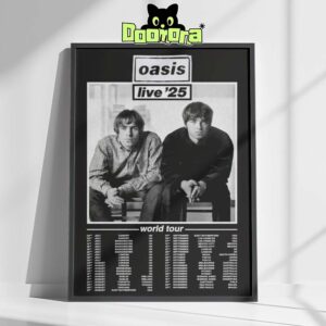 Oasis Concert Poster World Tour 2025 Featuring Classic Black and White Band Portrait Home Decor Poster Canvas