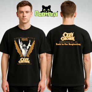 Ozzy Osbourne Back To The Beginning Tour Tee At Birmingham England On July 5 2025 Featuring Retro Angelic Artwork Two Sides Unisex T-Shirt