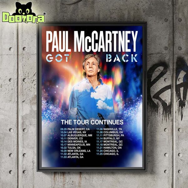 Paul McCartney Live Tour 2025 Schedule Tour Date Home Decor Poster Canvas