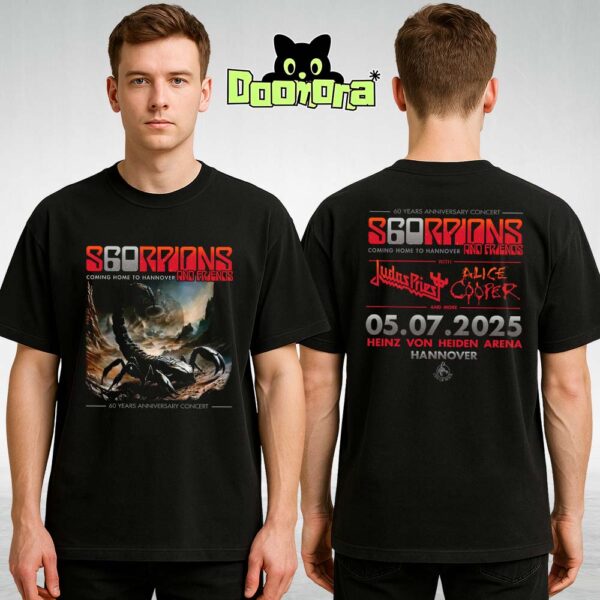 Scorpions Coming Home To Hannover 2025 60 Years Anniversary Concert On July 5 2025 At Heinz Von Heiden Arena Two Sides Unisex T-Shirt