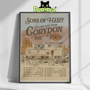 Sons Of Habit A Long Way From Corydon Tour Poster For October 09 2025 At Globe Hall In Denver Colorado Featuring Chace Saunders Home Decor Poster Canvas