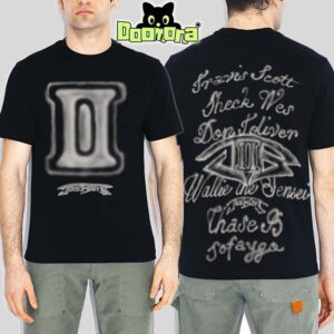 Travis Scott Jackboys 2 Tee With Airbrush Logo And Artist Roster Print All Over Print Shirt